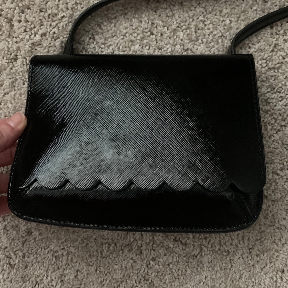 Banana Republic Black Scallop Edge Small Crossbody - Picture 2 of 5